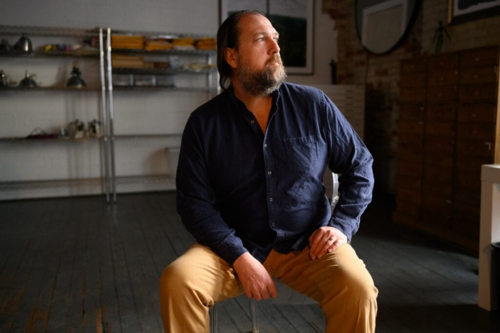 Henry Simonds, an artist and cultural organizer, in Pittsburgh’s East End Arts District.